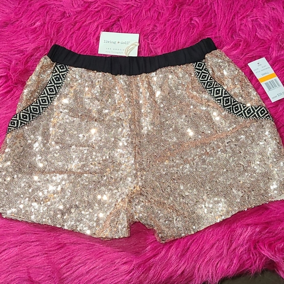 Dressy Sequin Shorts - Picture 1 of 7